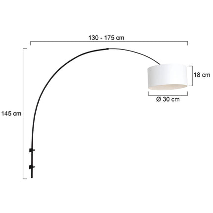 Wandlamp Sparkled Light 1481ZW+K10682S Zwart-Wit Chintz