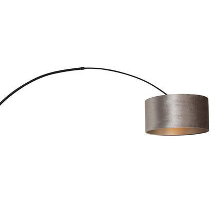 Wandlamp Sparkled Light 1481ZW+K1068GS Zwart-Fluweel Zilver
