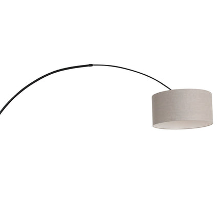 Wandlamp Sparkled Light 1481ZW+K1068RS Zwart-Grijs Linnen