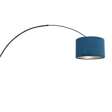 Wandlamp Sparkled Light 1481ZW+K1068ZS Zwart-Fluweel Blauw