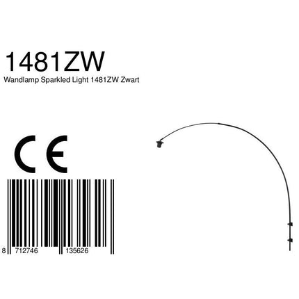 Wandlamp Sparkled Light 1481ZW Zwart