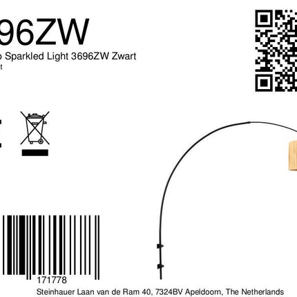 Wandlamp Sparkled Light 3696ZW Zwart