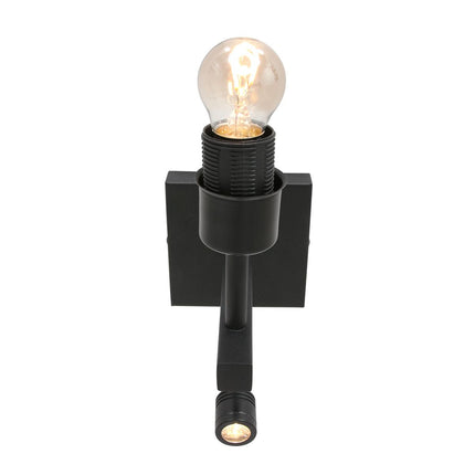 Wandlamp Stang 8208ZW Zwart + Kap Velours Blauw