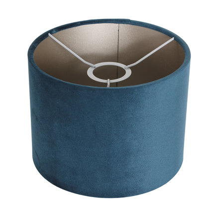 Wandlamp Stang 8208ZW Zwart + Kap Velours Blauw