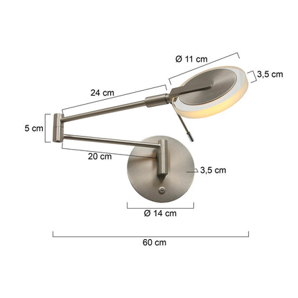 Wandlamp Turound 2733ST Staal
