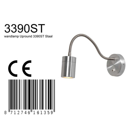 Wandlamp Upround 3390ST Staal
