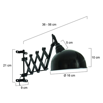 Wandlamp Yorkshire 7774 Zwart
