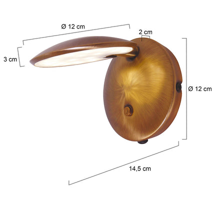 Wandlamp Zenith LED 1442BR Brons