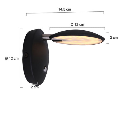 Wandlamp Zenith LED 1442ZW Zwart