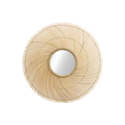 HSM Collection-Round Mirror-120x5x120-Natural-Bamboo 