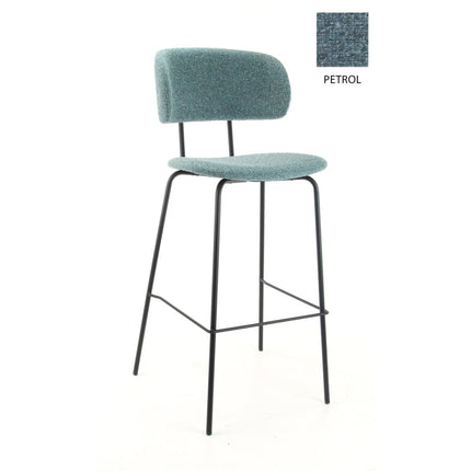 Barkruk Hoog Society Bo - Boucle Petrol