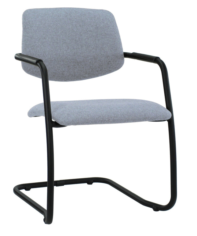 Vergaderstoel X5 - Sledeframe - Wolvilt Fenice 351 zachtblauw - frame zwart