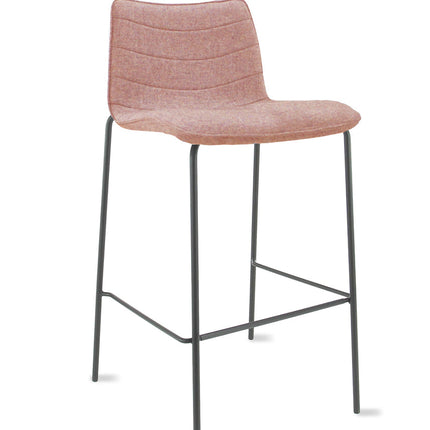 Verona Barkruk 75 cm - Wolvilt Fenice 152 zachtroze - frame zwart