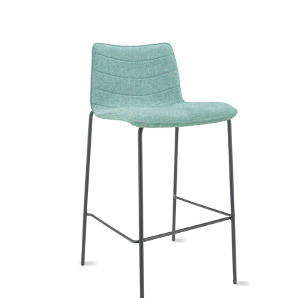 Verona Barkruk 75 cm - Wolvilt Fenice 455 zachtgroen - frame zwart