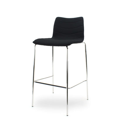 Verona Barkruk - Zwart Mirage - Chroom onderstel