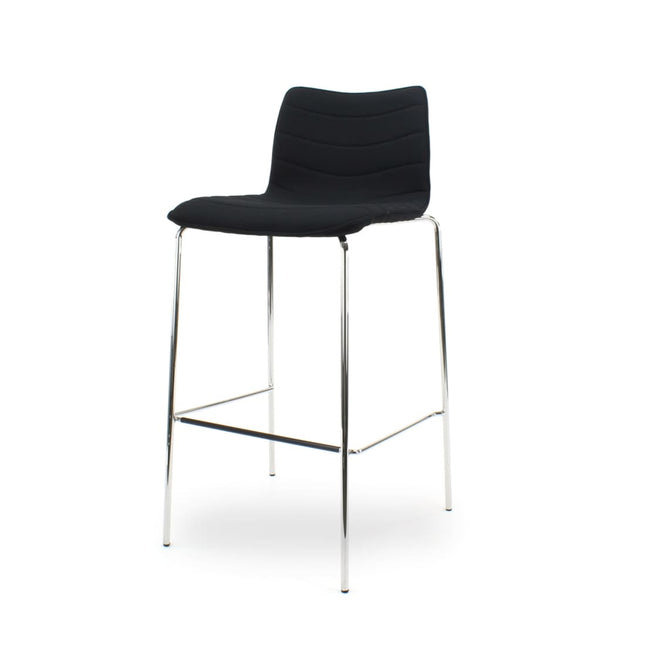 Verona Barkruk - Zwart Mirage - Chroom onderstel
