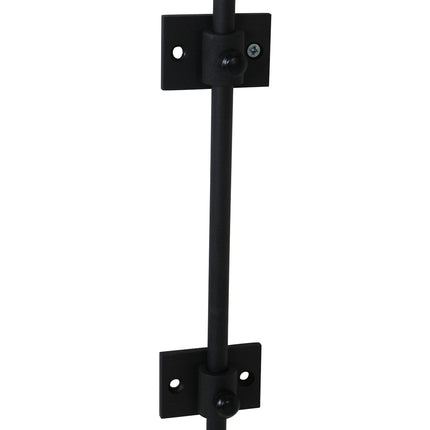 Zwarte wandlamp met zwenkarm Linstrom 3721ZW met naturel gras kap
